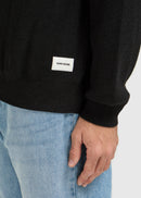 Structured Round Neck Sweater - Midnight Black