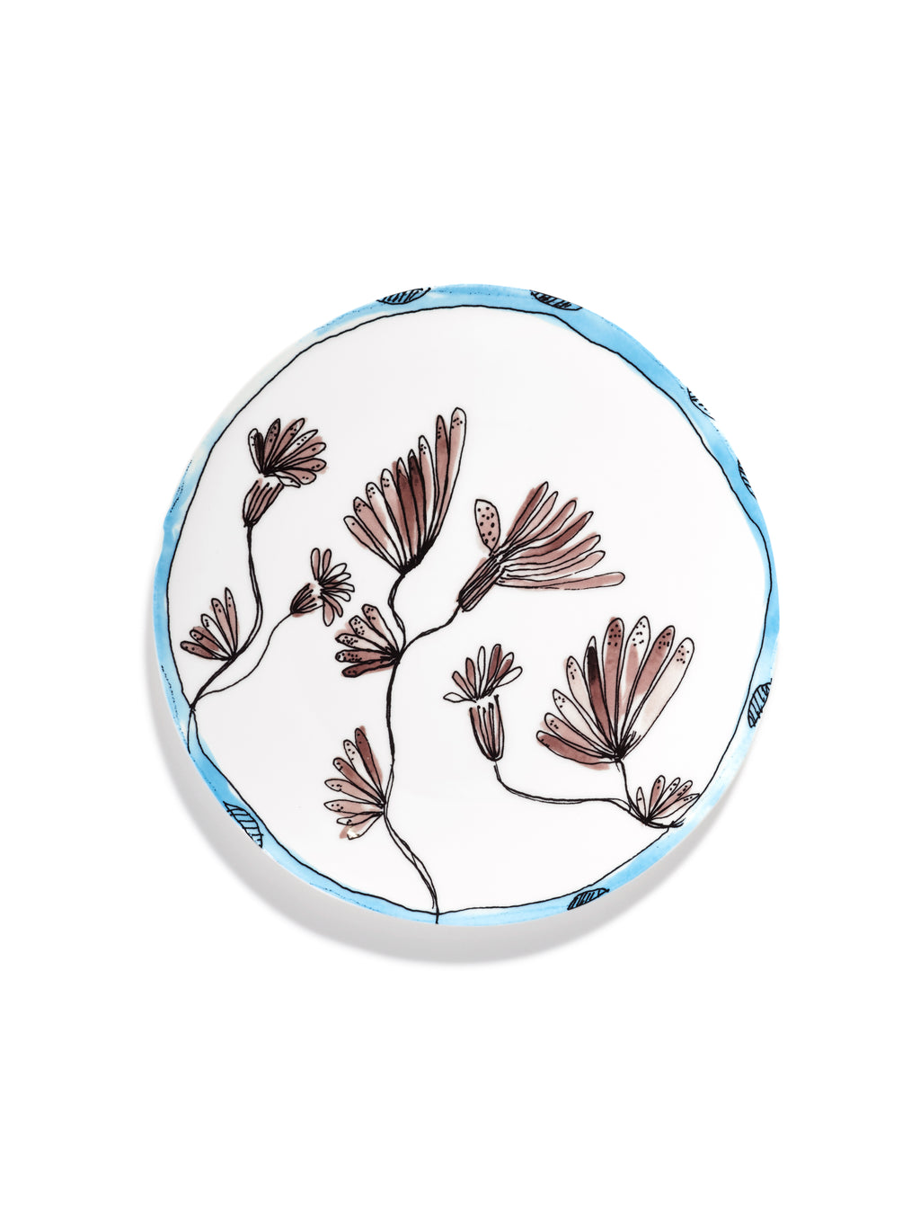 Midnight Flowers - 2er-Set Teller - L - Bone-China-Porzellan - Camelia Aubergine