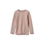 Set di 2 t-shirt a coste a maniche lunghe Ida - Rosa cipria