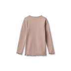 Set di 2 t-shirt a coste a maniche lunghe Ida - Rosa cipria