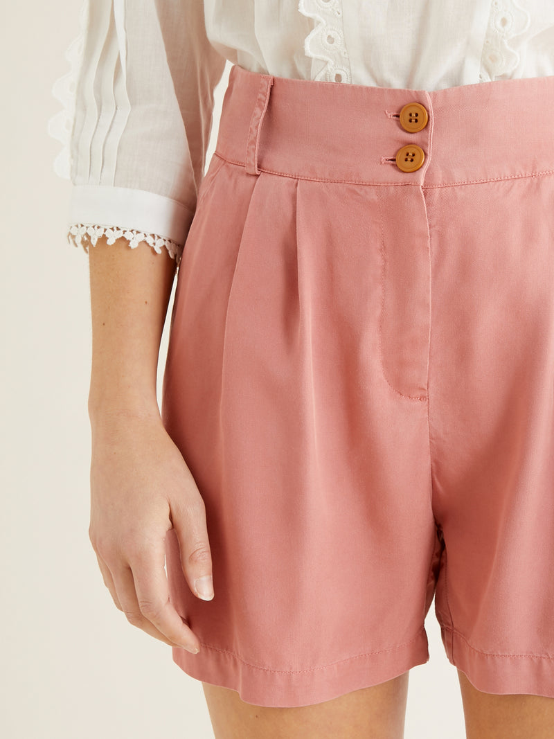 Short Lyocell - Rose Uni - Femme