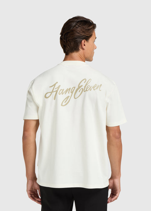 Camiseta cursiva - Blanco roto