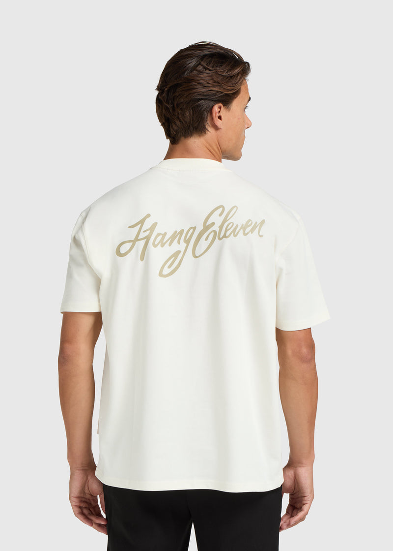 Camiseta cursiva - Blanco roto