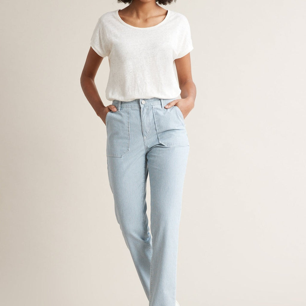 Pantalon Cargo Raye - Bleu Moyen Raye - Femme