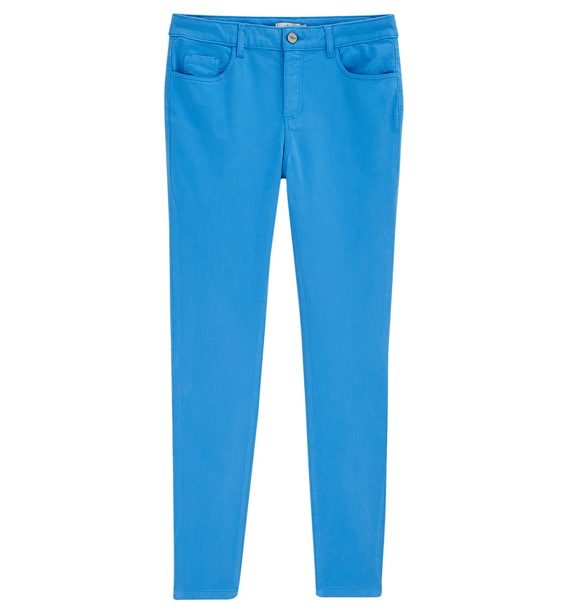 Jean Slim 7/8 Couleu - Bleu Uni - Femme
