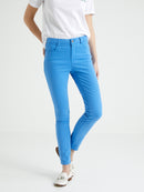 Jean Slim 7/8 Couleu - Bleu Uni - Femme