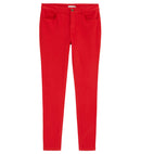 Slim 7/8 Couleu - Rouge Uni - Femme