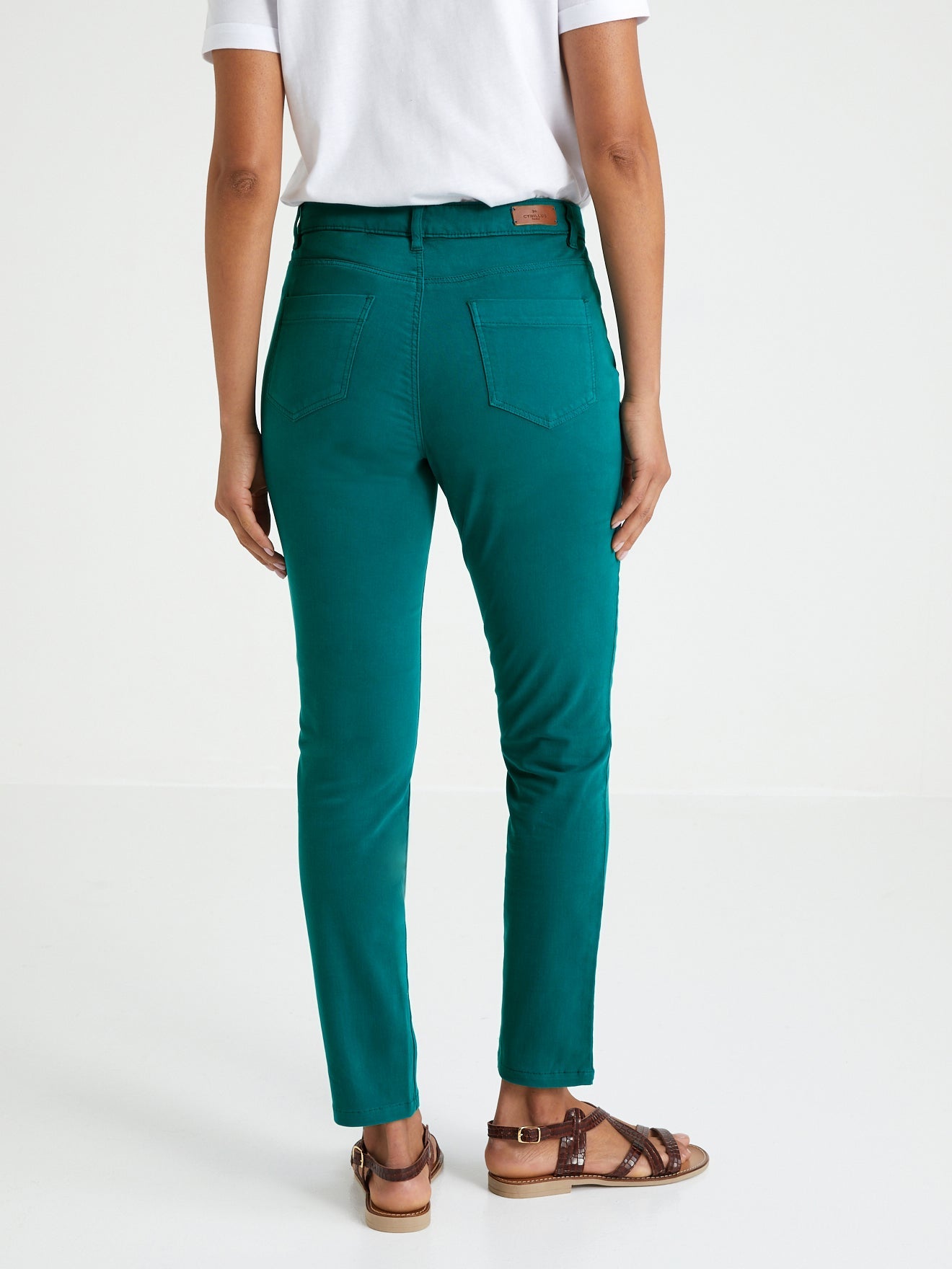 Slim 7/8 Couleu - Bleu Moyen Uni - Femme