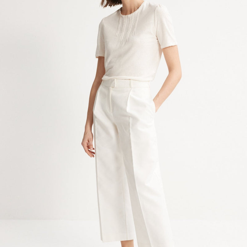 Pantalon Structure - Blanc Moyen Grise - Femme