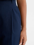 Seersucker Pants - Plain Dark Blue - Women
