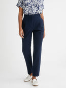 Seersucker Pants - Plain Dark Blue - Women