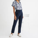 Seersucker Pants - Plain Dark Blue - Women