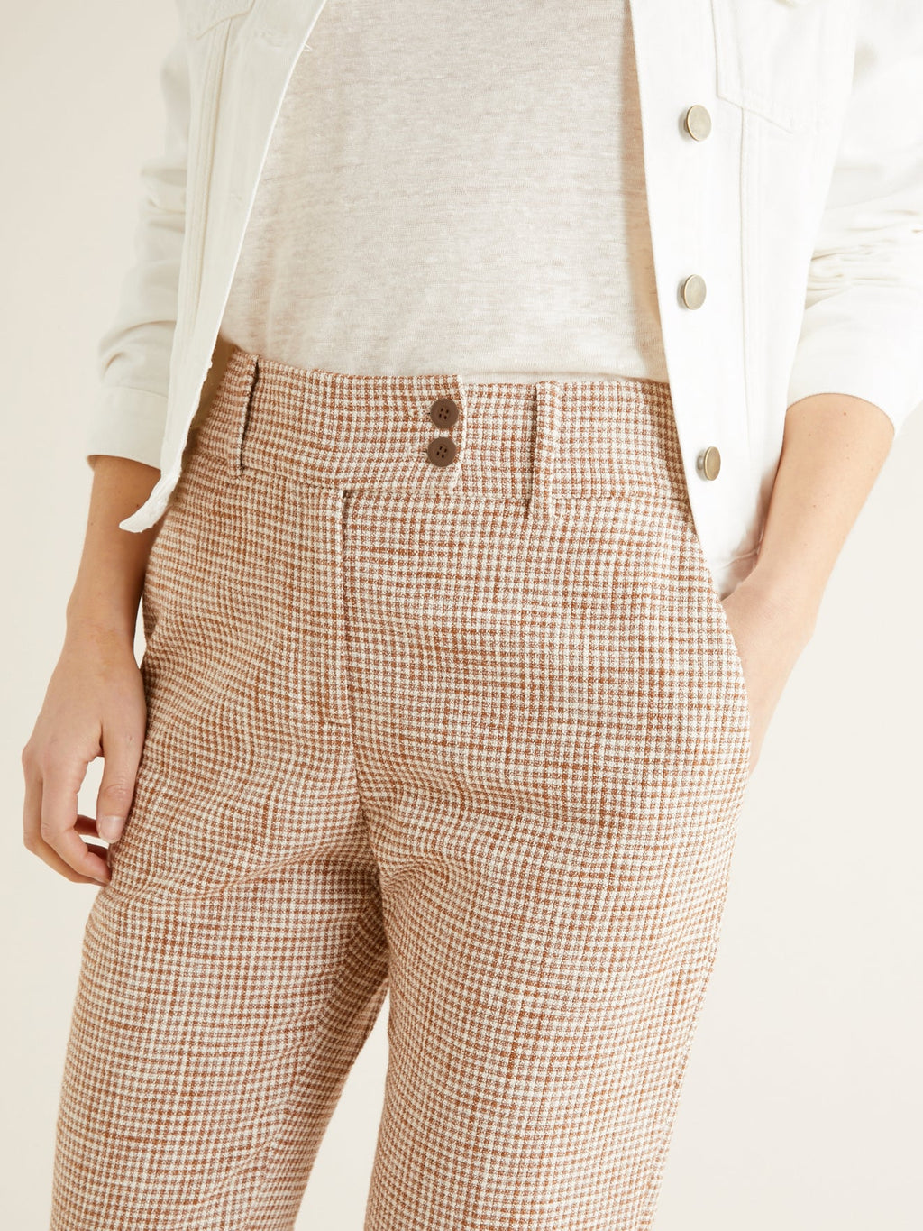 Pantalon Vichy Marr - Marron Moyen Multicolore - Femme