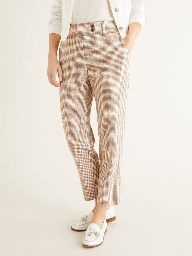 Vichy Marr Trousers - Medium Brown Multicolor - Women