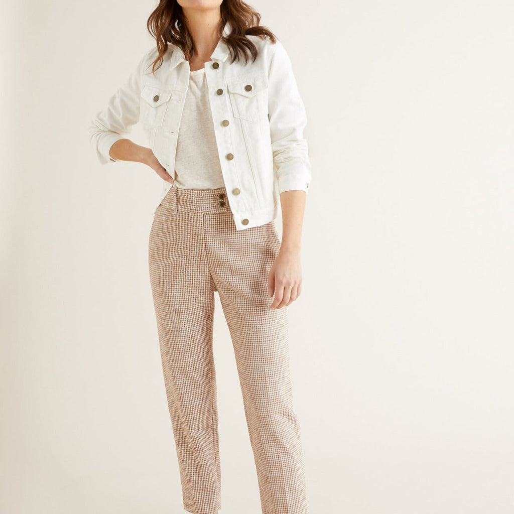 Pantalon Vichy Marr - Marron Moyen Multicolore - Femme