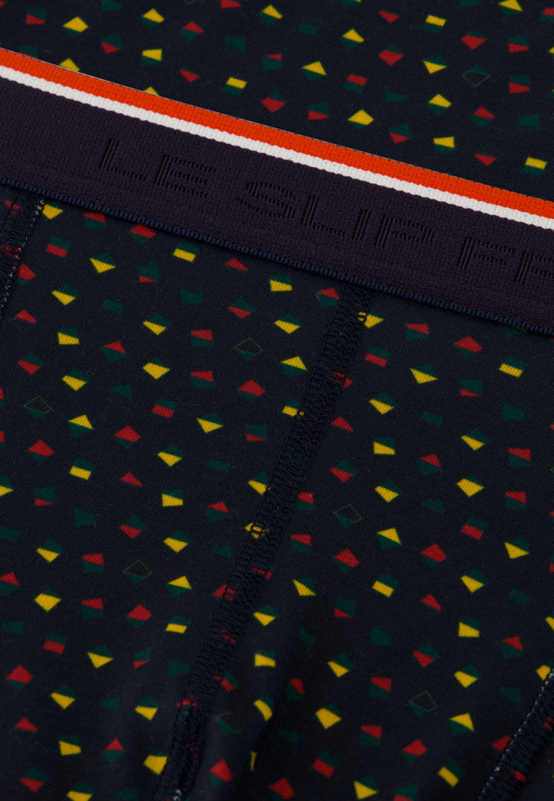 Boxer Vert Sapin Imprimé Géométrique - Marius Petits Carres Vert Sapin