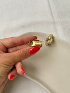 Pendientes Christian Dior Vintage - Eslabón Con Pavado De Strass
