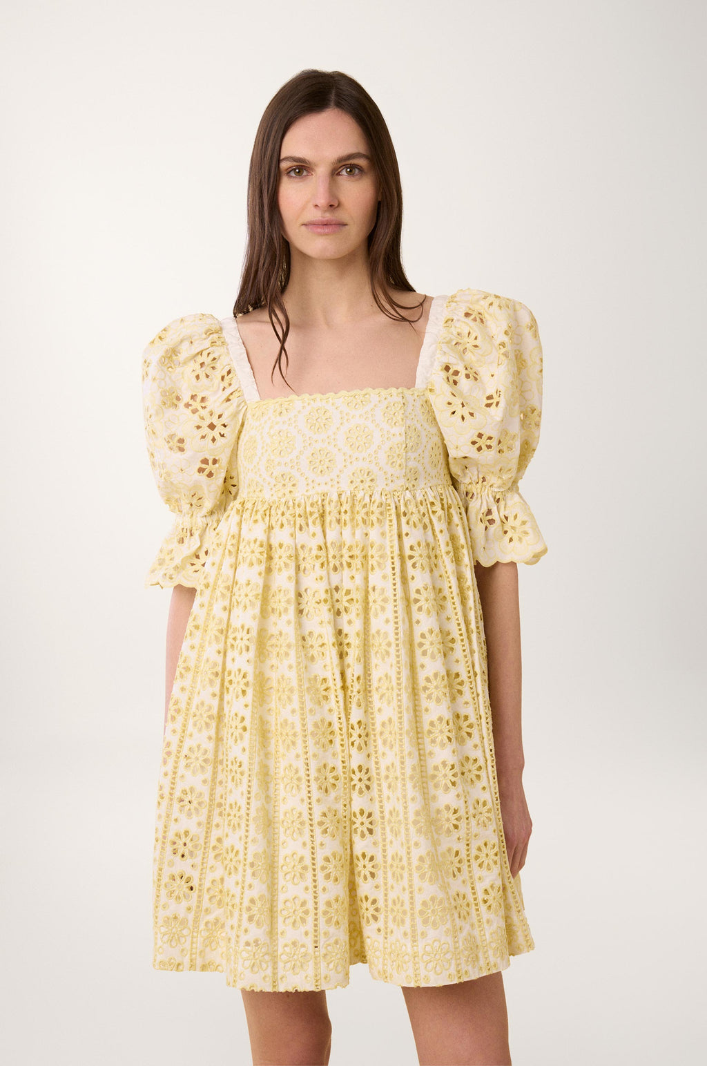 Robe Courte Broderie - Blanc