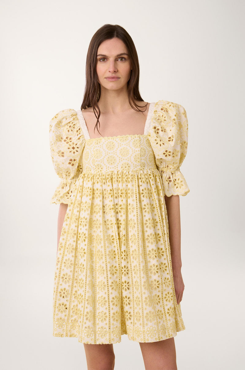 Robe Courte Broderie - Blanc