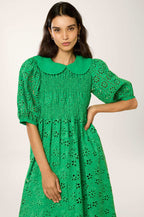 Vestido Midi Bordado - Verde
