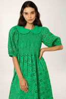 Robe Midi Broderie - Vert
