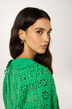 Vestido Midi Bordado - Verde
