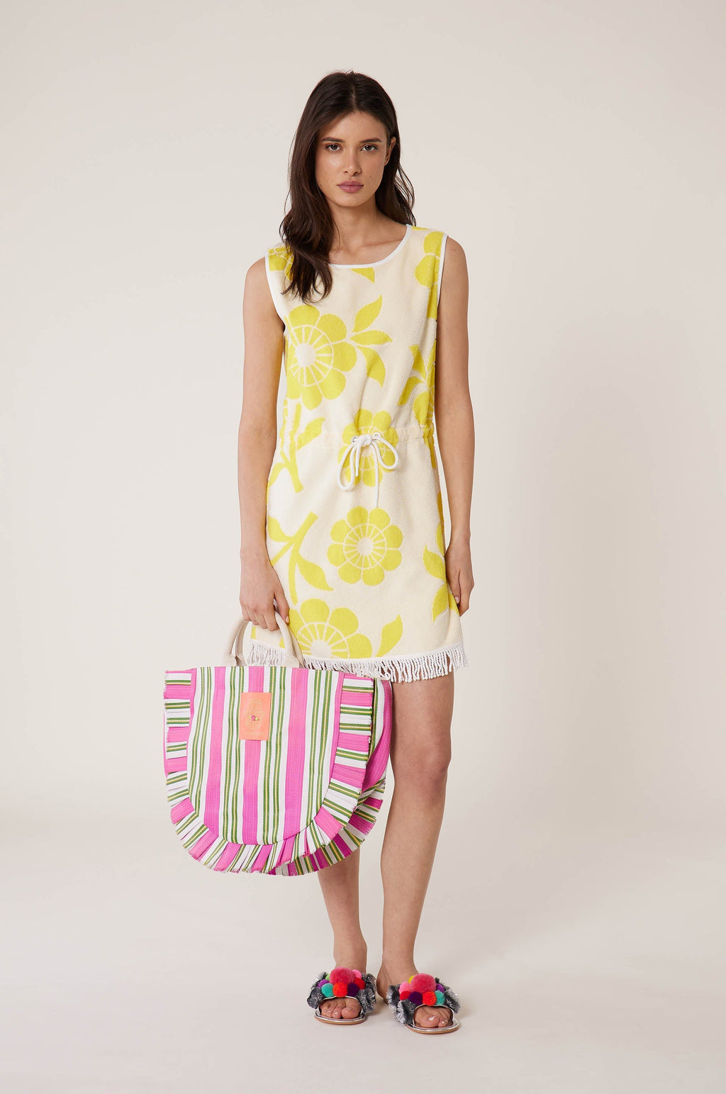 Fringed Seaside Dress - Yellow