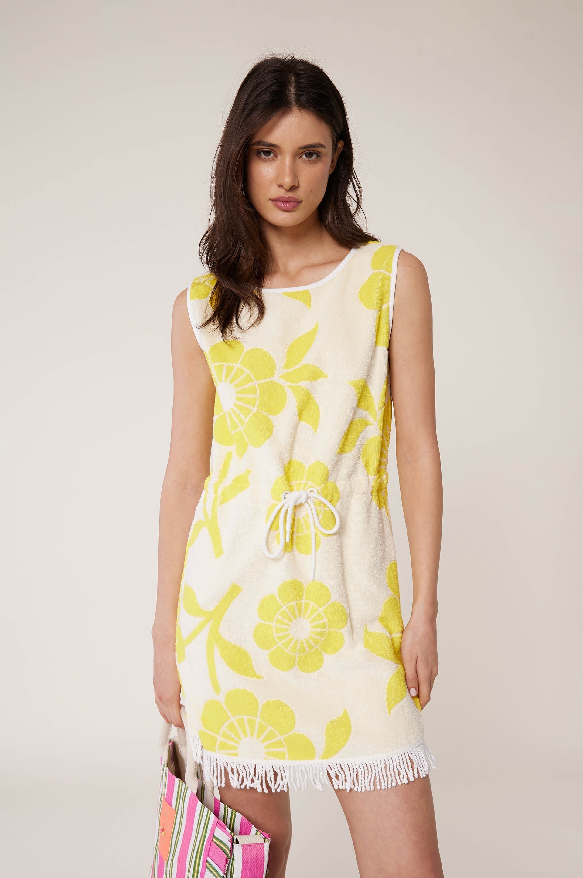 Fringed Seaside Dress - Yellow