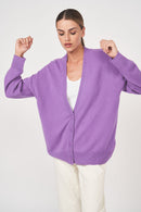 Gilet/Cardigan Gupidon - 100% Cachemire - Violet