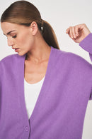 Gilet/Cardigan Gupidon - 100% Cachemire - Violet