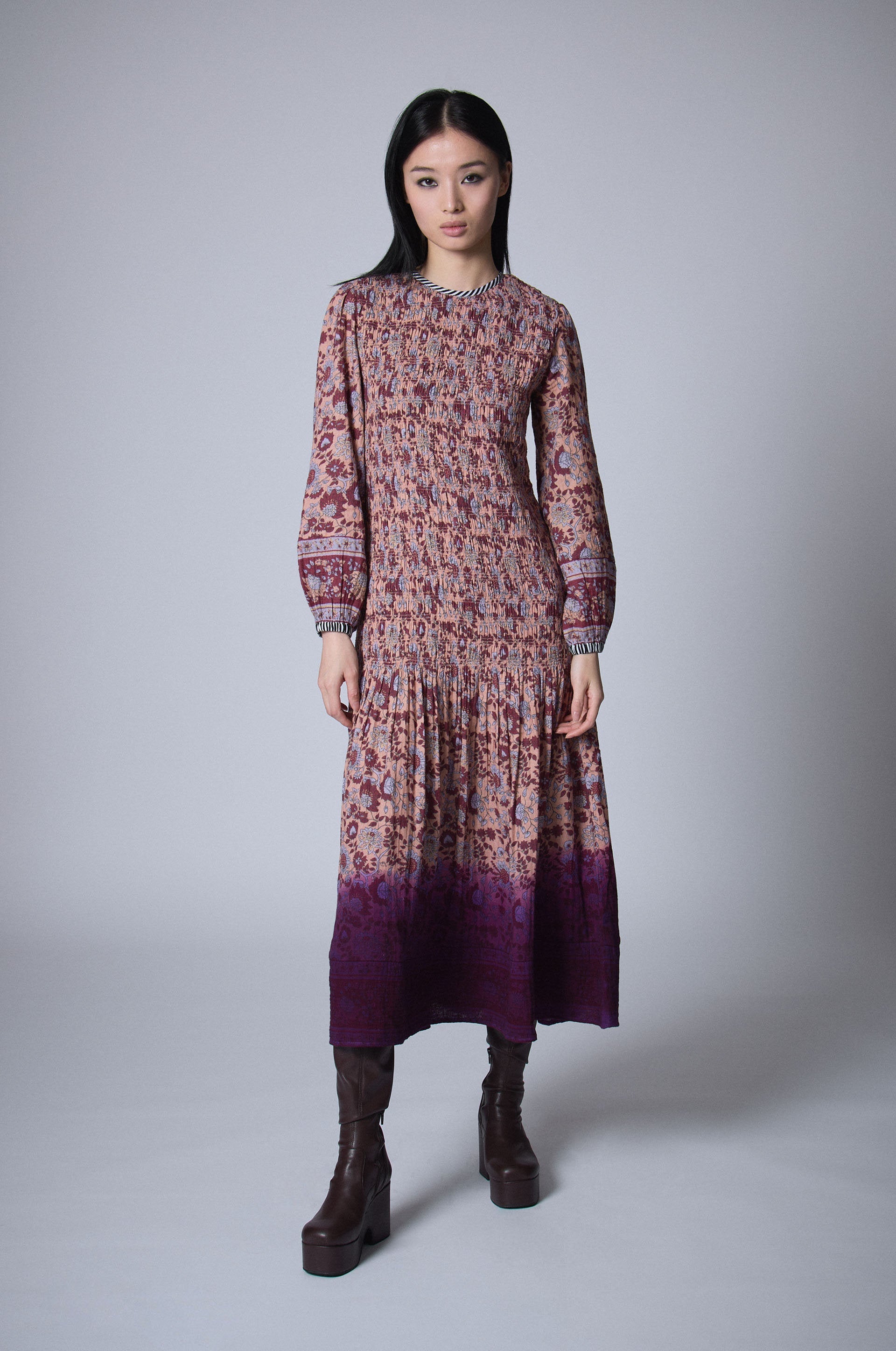 Bohemian Hindi Smocked Dress