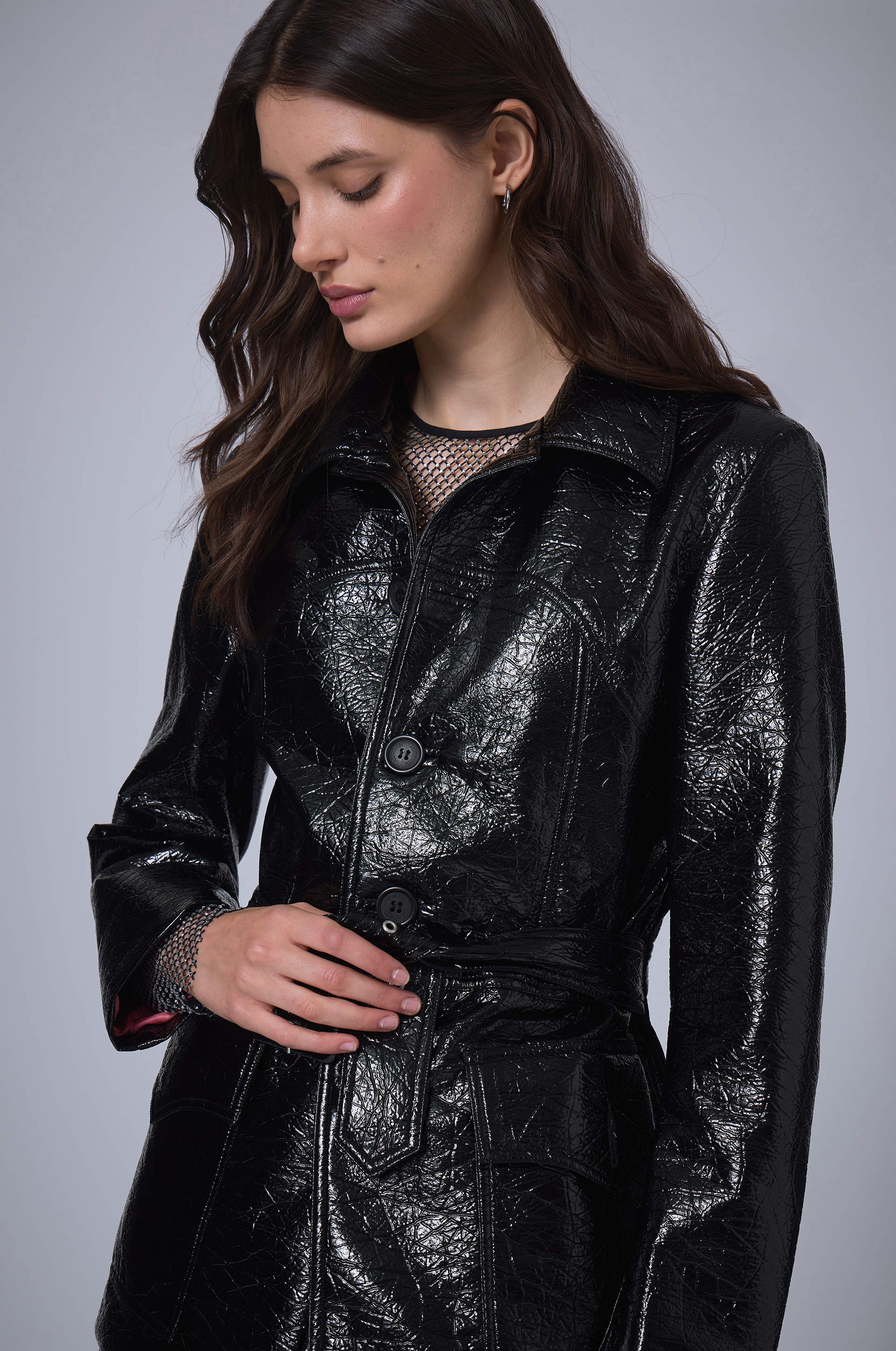 Chaqueta Larga de Vinilo