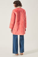 Manteau Satin Fur - Saumon