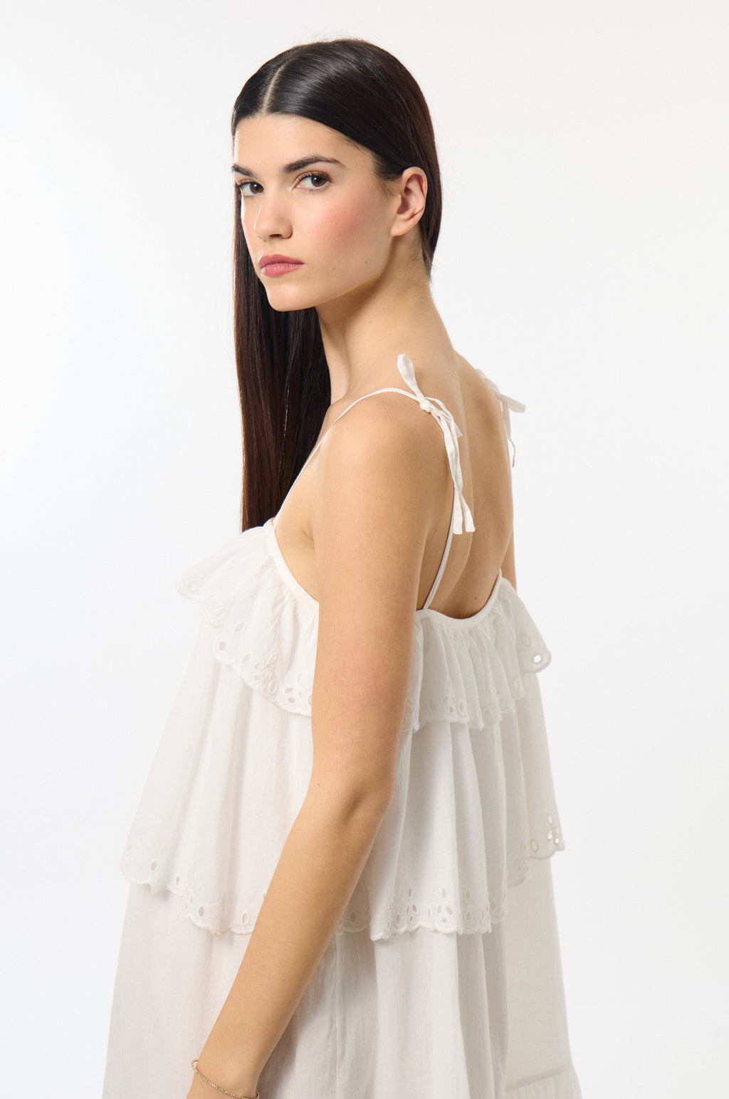 Vestido Bordado Inglés - Blanco