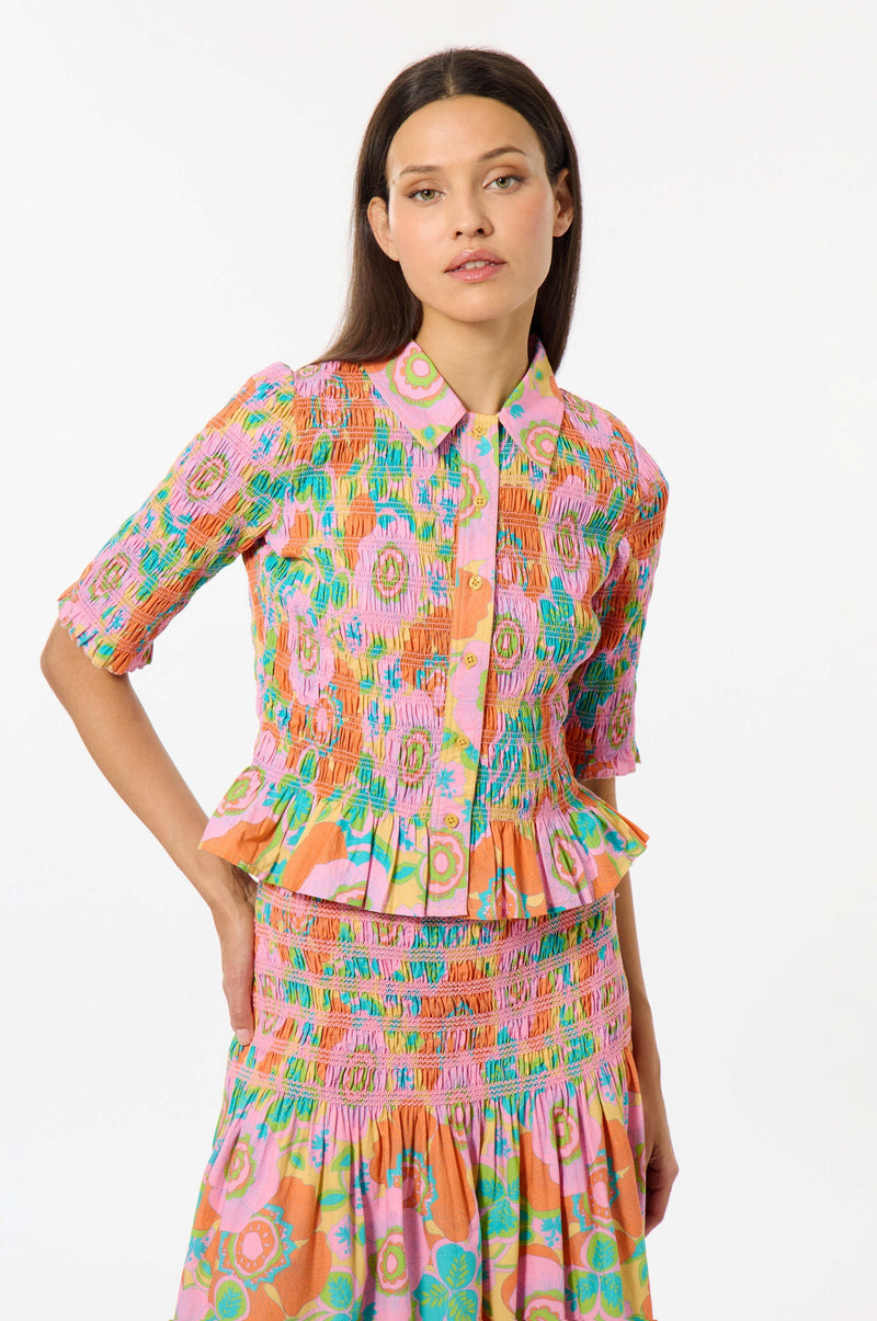 Chemise À Smocks Cotton Blossom