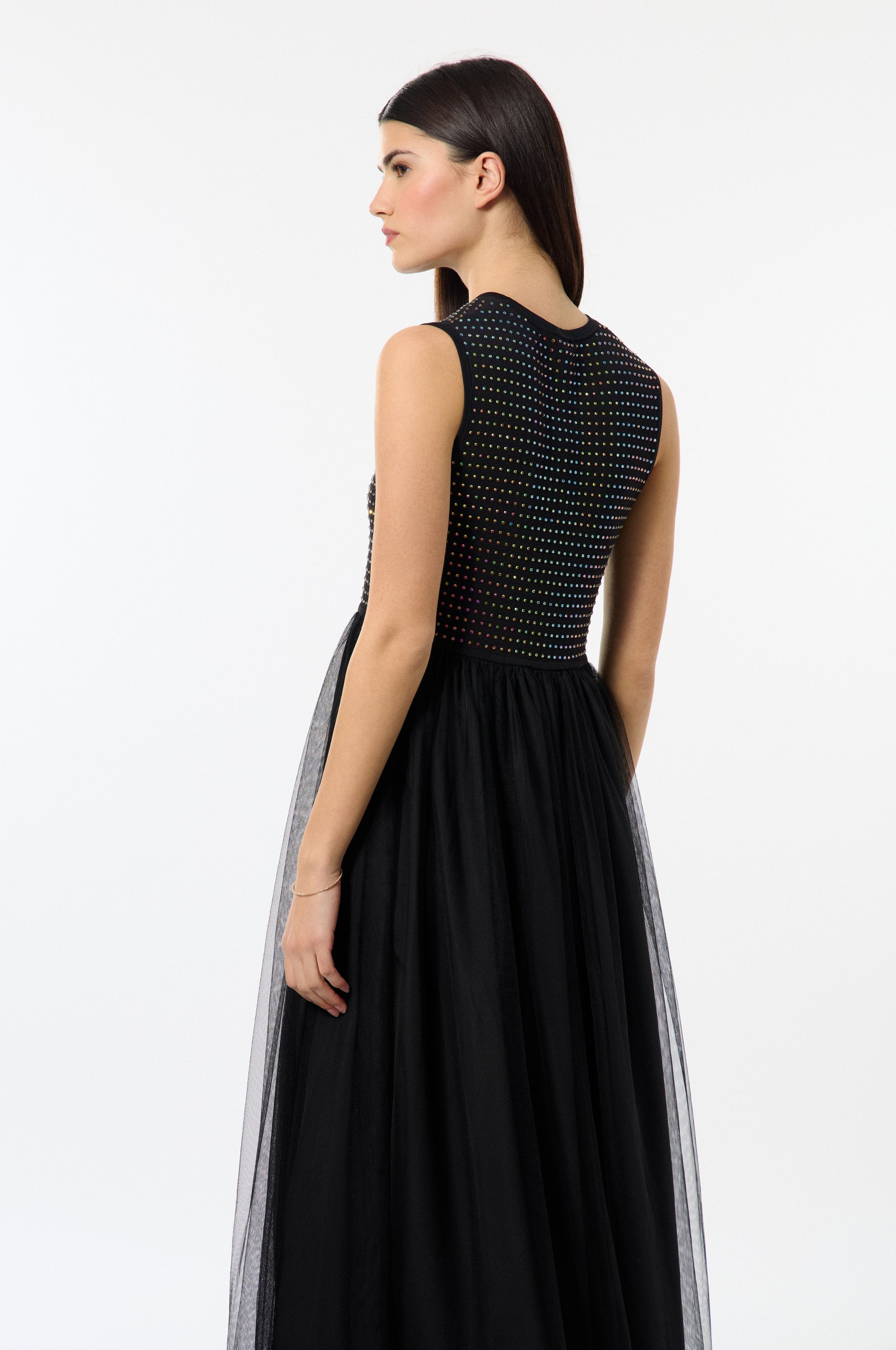 Robe Maille Strass - Noir