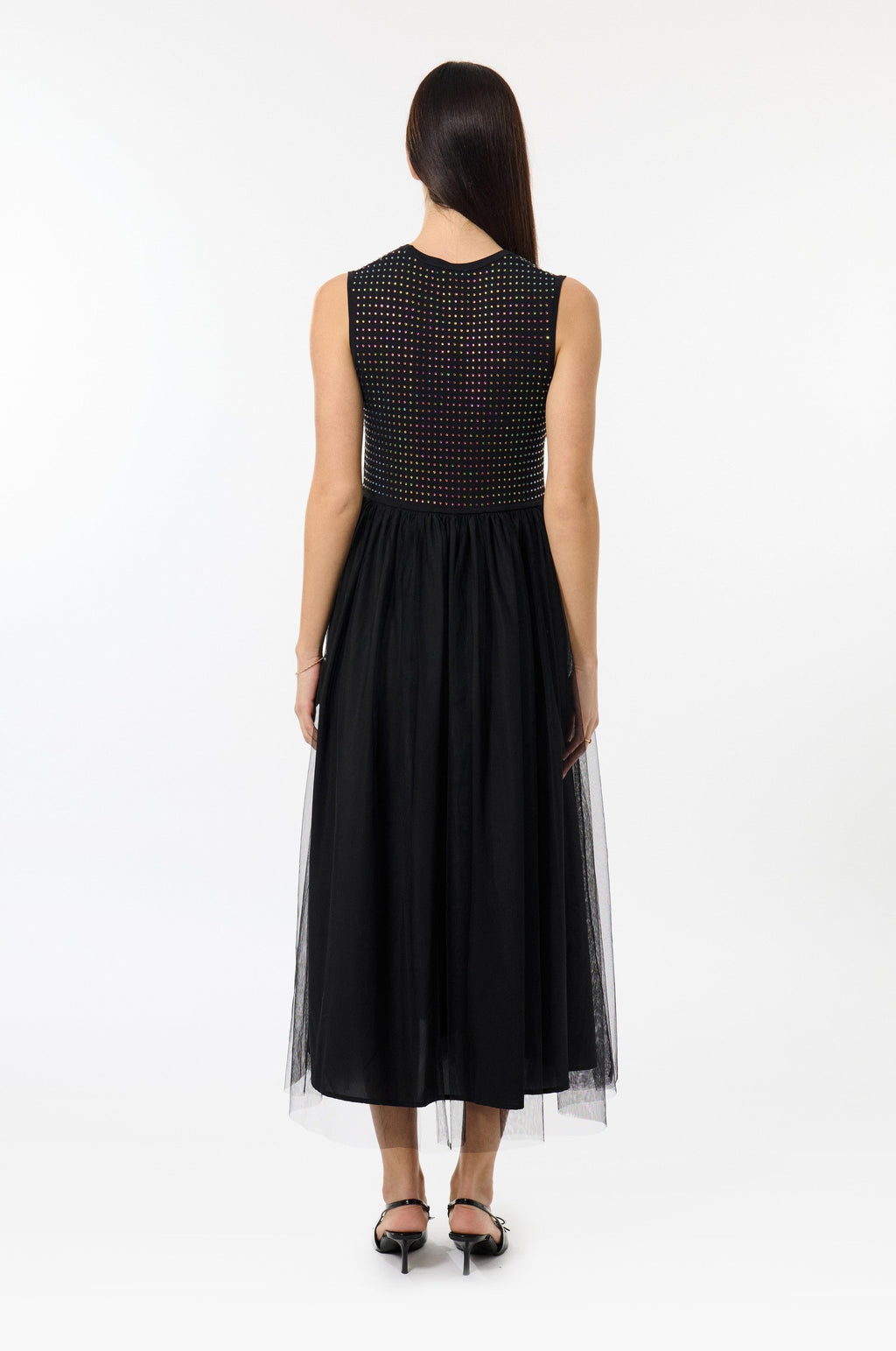 Robe Maille Strass - Noir