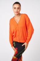 Gilet/Cardigan Galbi - 100% Cachemire - Orange