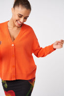 Gilet/Cardigan Galbi - 100% Cachemire - Orange