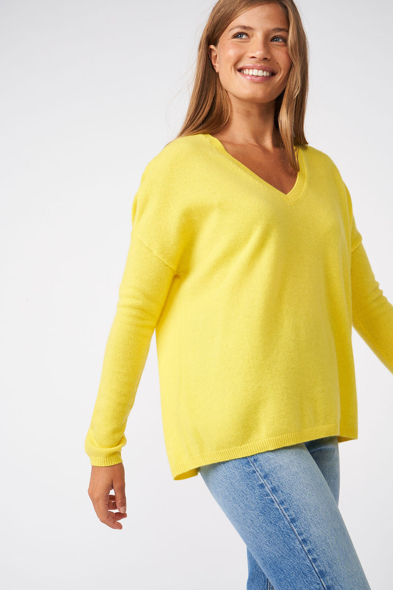 Pull Monjakoe - 100% Cachemire - Jaune