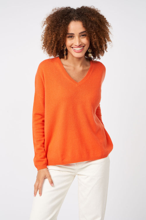 Pull Monjakoe - 100% Cachemire - Orange