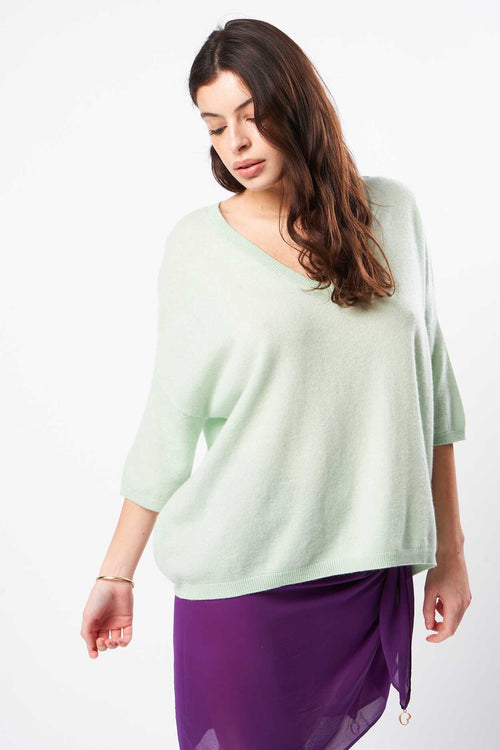 Pull Martinettie - 100% Cachemire - Aqua