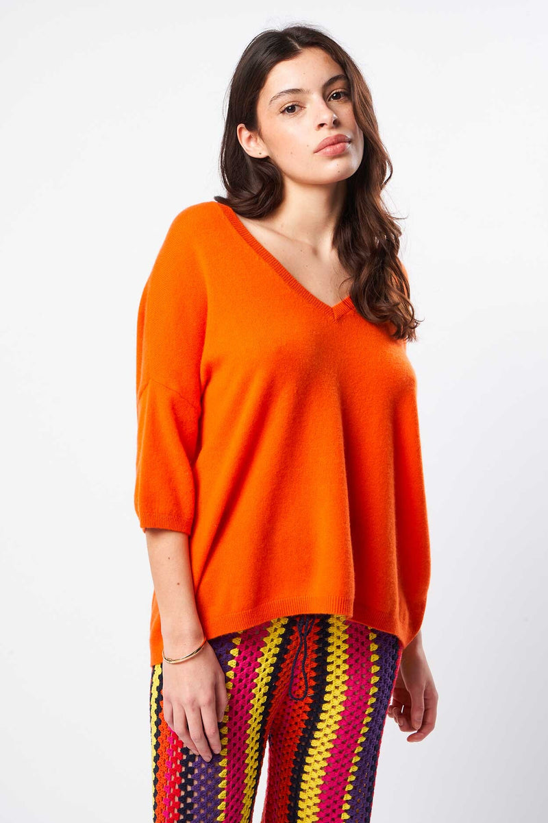 Pull Martinettie - 100% Cachemire - Tangerine