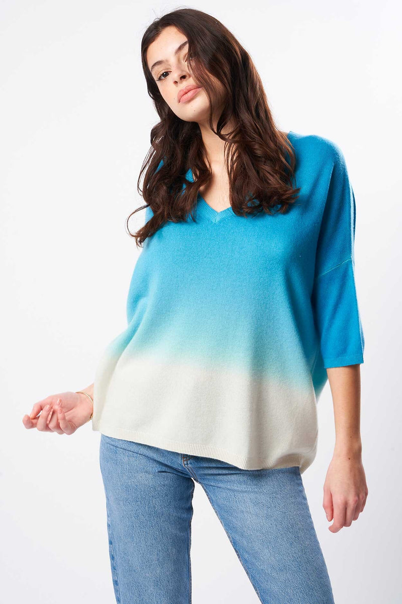 Pull Martinette - 100% Cachemire - Turquoise