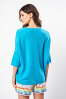 Pull Martinettie - 100% Cachemire - Turquoise