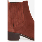Santiag Ankle Boots In Suede Leather - Cognac