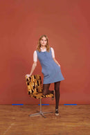 Chasuble dress in wool cady lookbook - Blue