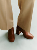 BOTTINES CUIR CAMEL CALYPSO PETITE MENDIGOTE