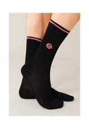 Chaussettes Mi-Hautes Noires En Fil D'Écosse - Nessy Noir