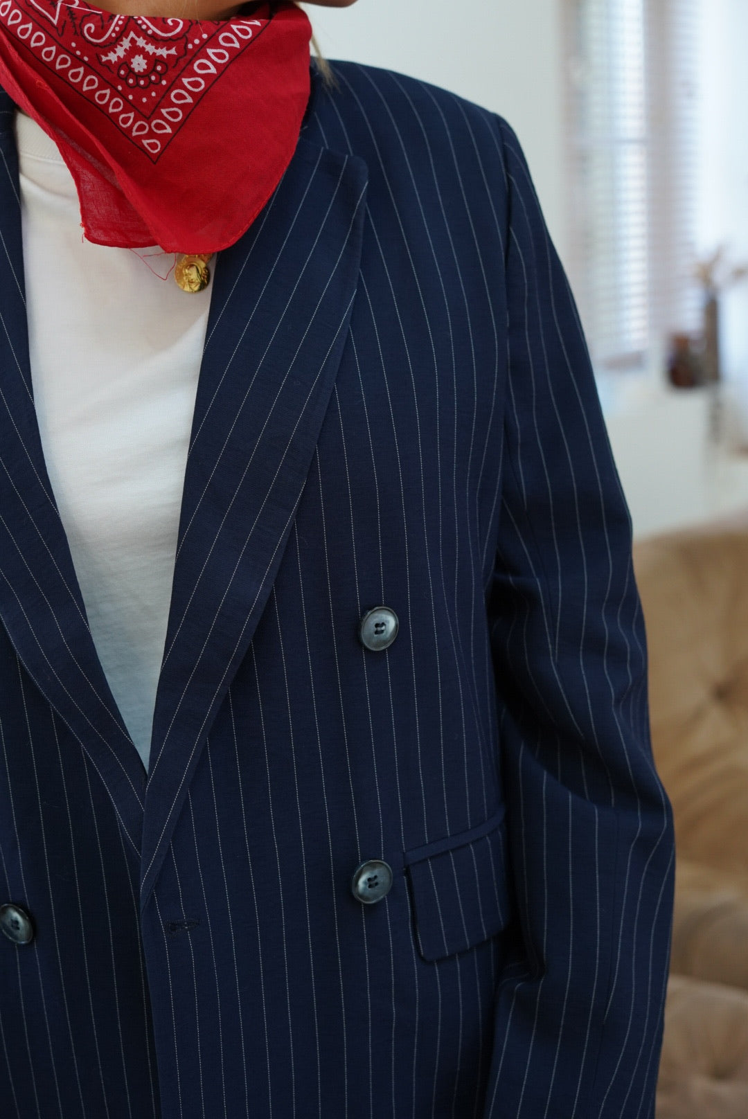 Navy Striped Valentin Blazer